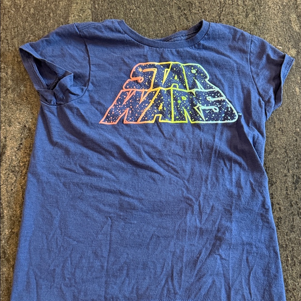Disney Star Wars Kids Tee - Blue with Multicolor Logo
